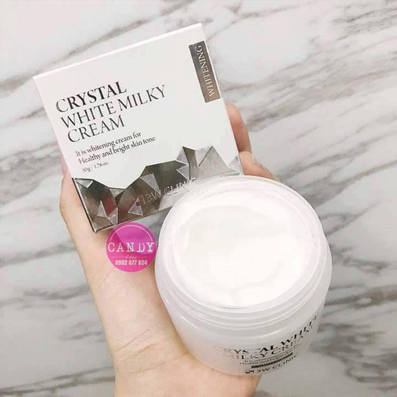 KEM DƯỠNG MẶT 3W CLINIC CRYSTAL WHITE MILKY PACK