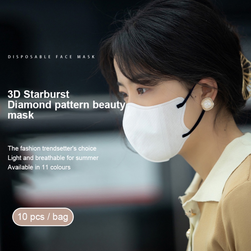 Khẩu Trang Dành Cho Người Lớn, Mặt Nạ 3D, Facemask. Khẩu Trang 3 Lớp Màu Trắng