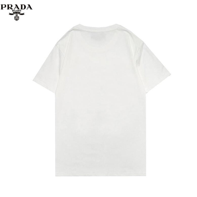 Áo thun Prada tay ngắn chất liệu cotton in logo tam giác thời trang dành cho unisex