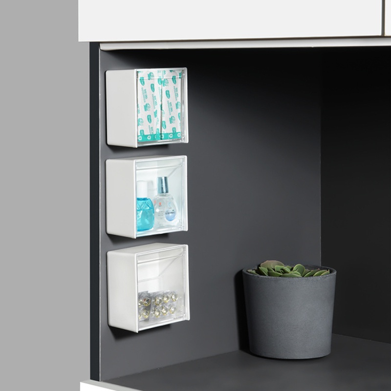 Hộp đựng đồ nắp lật trong suốt gắn tường 8.5x8.5cm