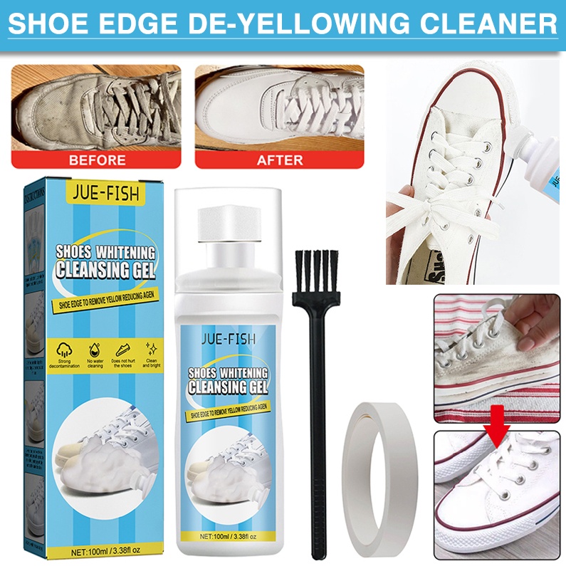 100ml Shoes Whitening Cleansing Gel Shoe Stain Remover Brush Tape