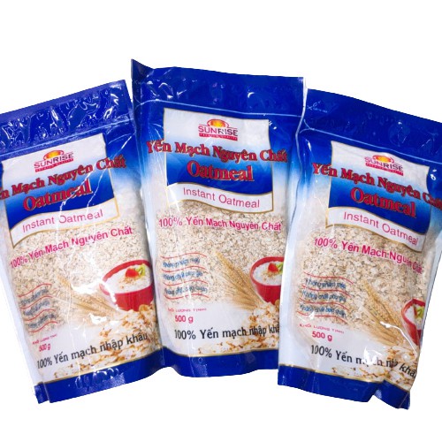 Bột Yến Mạch Nguyên Chất Oatmeal-Sunrise, Gói Xanh (500g)