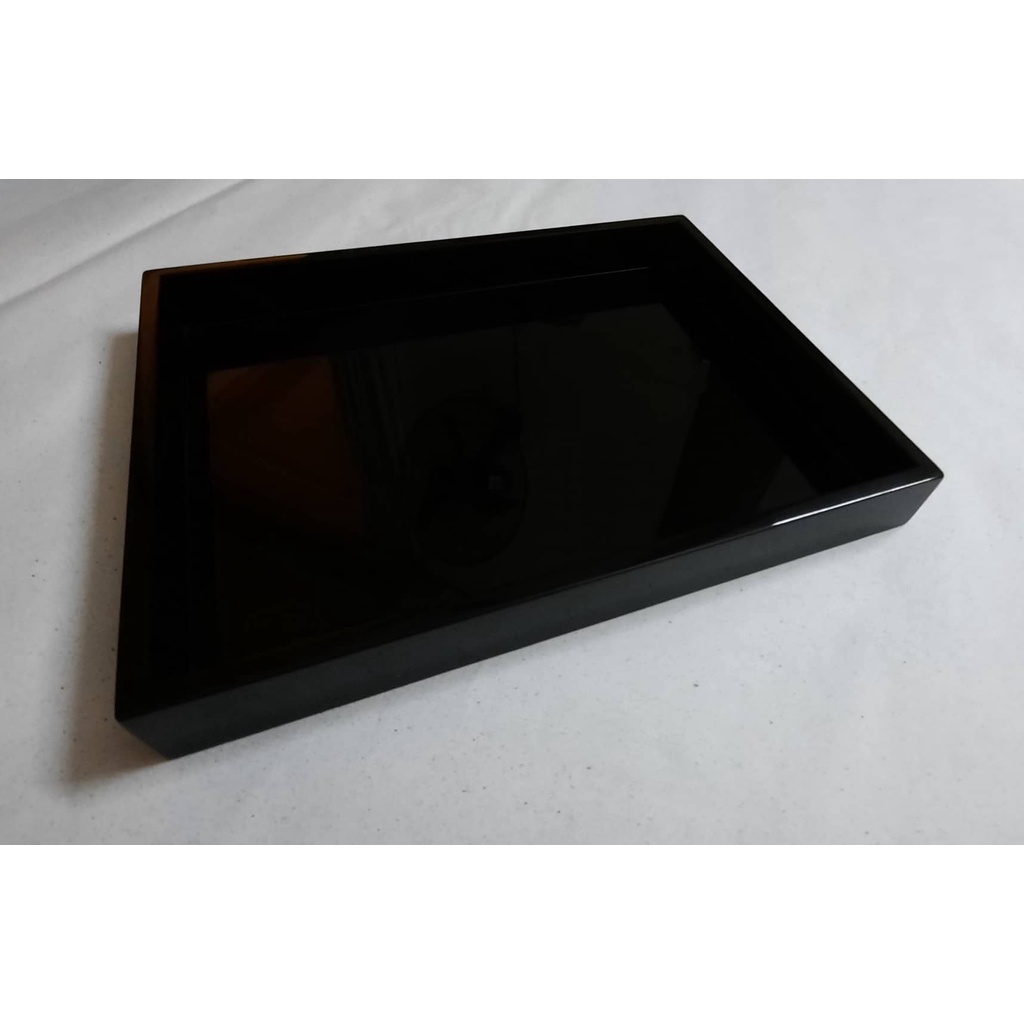 Khay sơn mài chữ nhật màu đen bóng 18x23x2 cm - KH-75