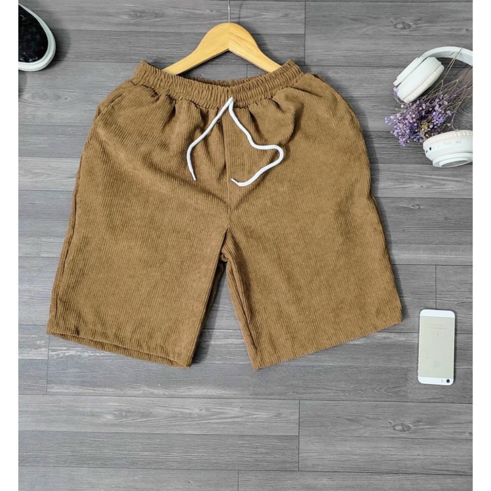 Quần Short Đùi Nhung Tăm Nam Nữ Form Unisex Phong Cách Ulzzang của SixK Store Unisex, Quần Short cá tính