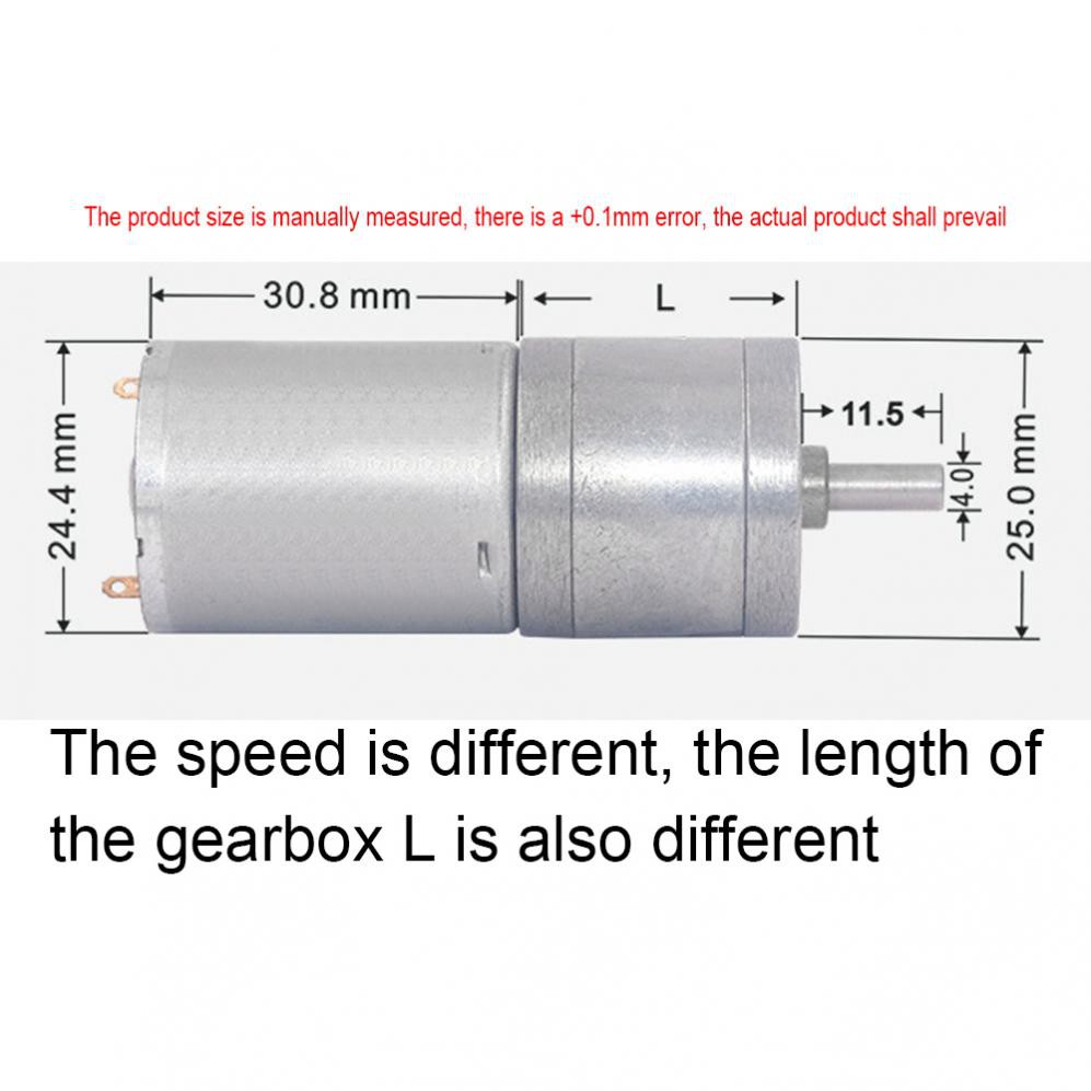 JGA25-370 Geared Motor DC Motor 6V Electric Gear Motor High Torque