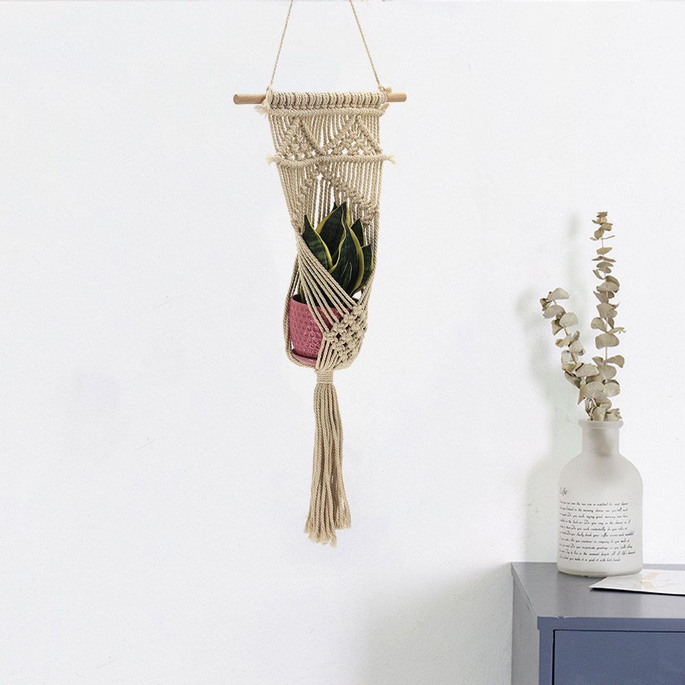 Macrame - Dây treo chậu cây trang trí nhà cửa, homestay sang trọng phong cách Boho