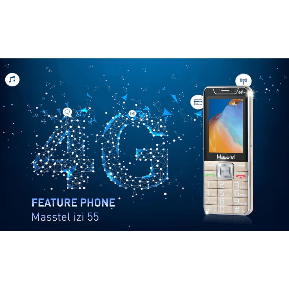 Điện thoại Masstel IZI 55 4G chắc chắn , Loa siêu to - Hàng chính hãng - Mới nguyên seal - Bảo hành 12 tháng