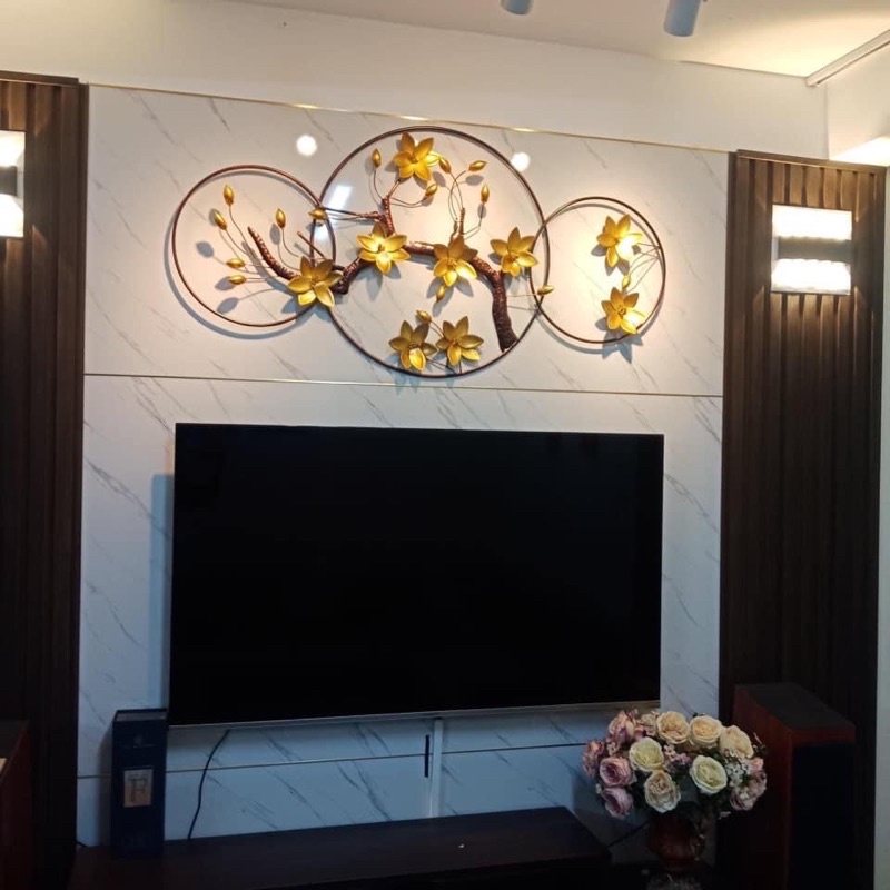 Tranh Sắt Treo Tường Nghệ Thuật, Tranh Decor Trang Trí Hoa Mai Trắng Mã C806
