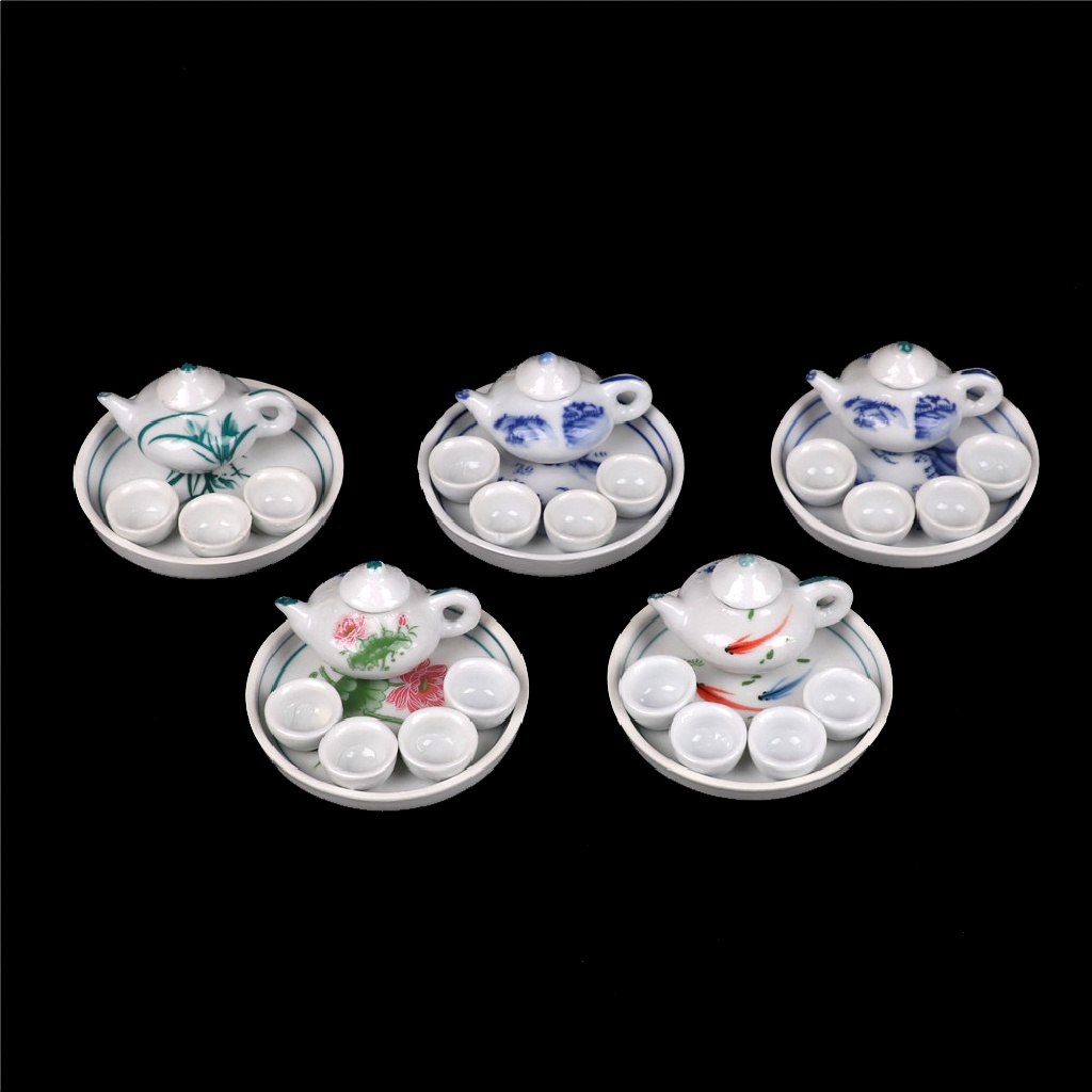 Bộ ấm trà mini bằng sứ dễ thương trang trí cho nhà búp bê
