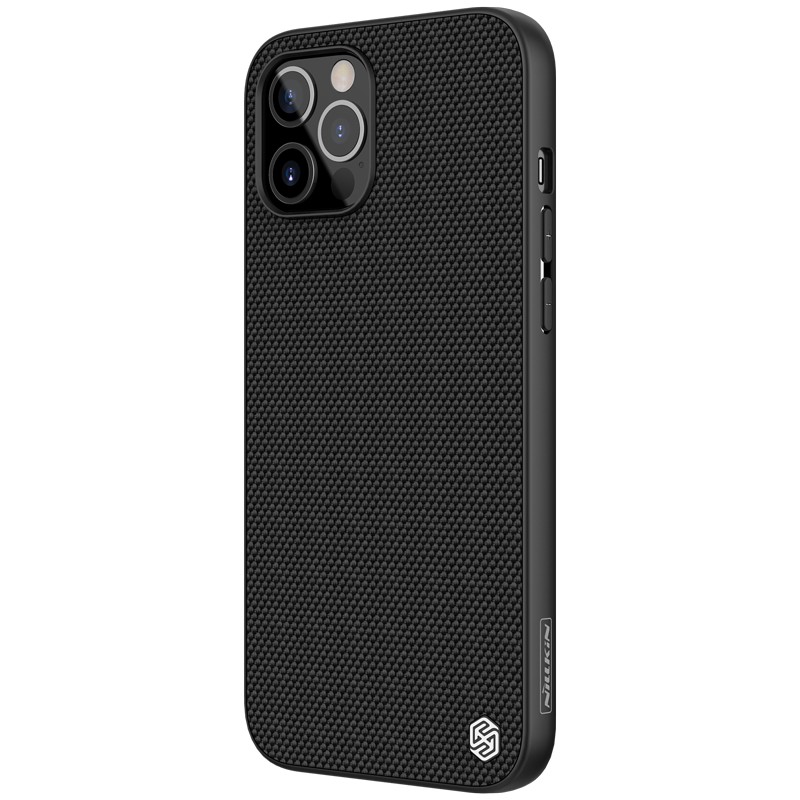 Ốp điện thoại Nillkin họa tiết vân làm từ carbon siêu mỏng màu đen cho iPhone 12 / iPhone 12 Pro / iPhone 12 Mini / iPhone 12 Pro Max