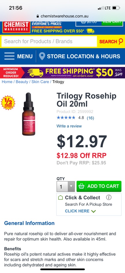 tinh dầu tầm Xuân Trilogy rosehip oil [chuẩn Úc] | BigBuy360 - bigbuy360.vn