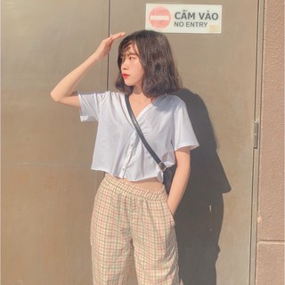 Áo Croptop❤️FREESHIP❤️Cổ Tim  Siêu Hót