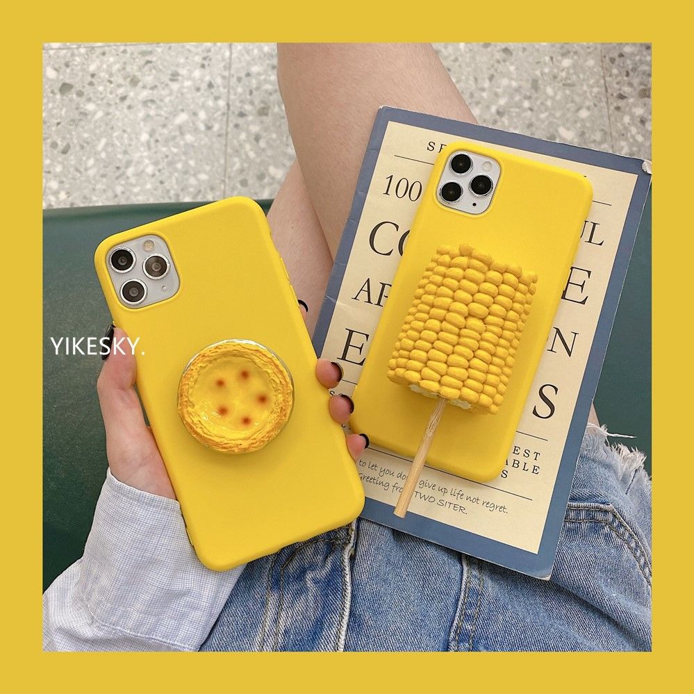 New stereo corn egg tart apple 12 11 mobile phone case iPhone ex / XR anti drop xsmax new 6 / 7 / 8plus for men and women