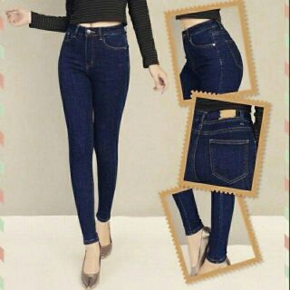 Quần Jeans Xanh Trơn Nữ 2 da co giãn - VUAJEANS