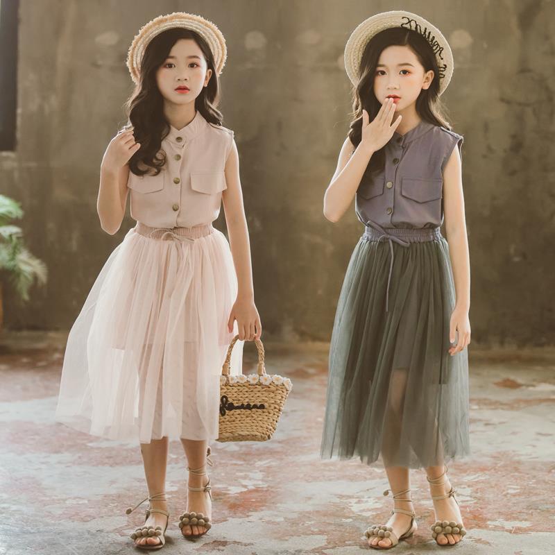 Đầm Công Chúa Tay Ngắn Màu Đen Phối Lưới Thời Trang Mùa Hè Cho Bé Gái 7-9-6 Tuổi 8