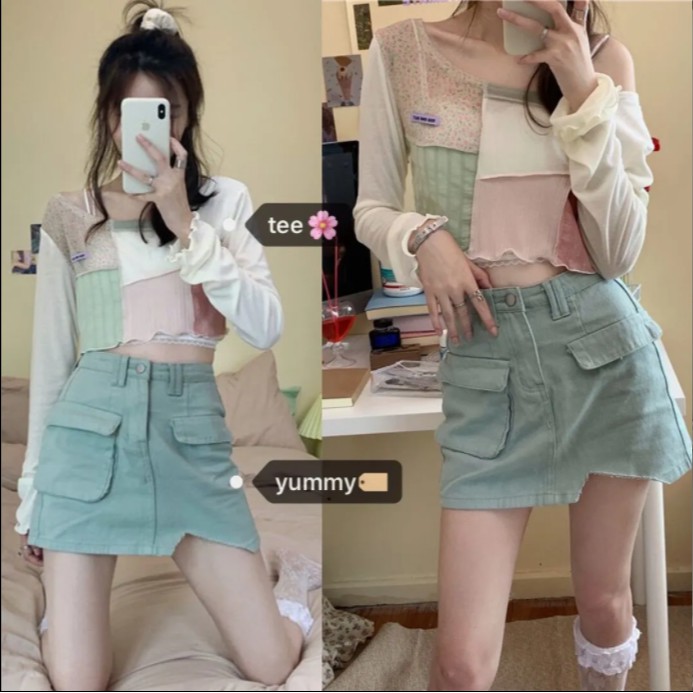 Áo thun dài tay in chữ thiết kế trễ vai gợi cảm dành cho nữ | BigBuy360 - bigbuy360.vn