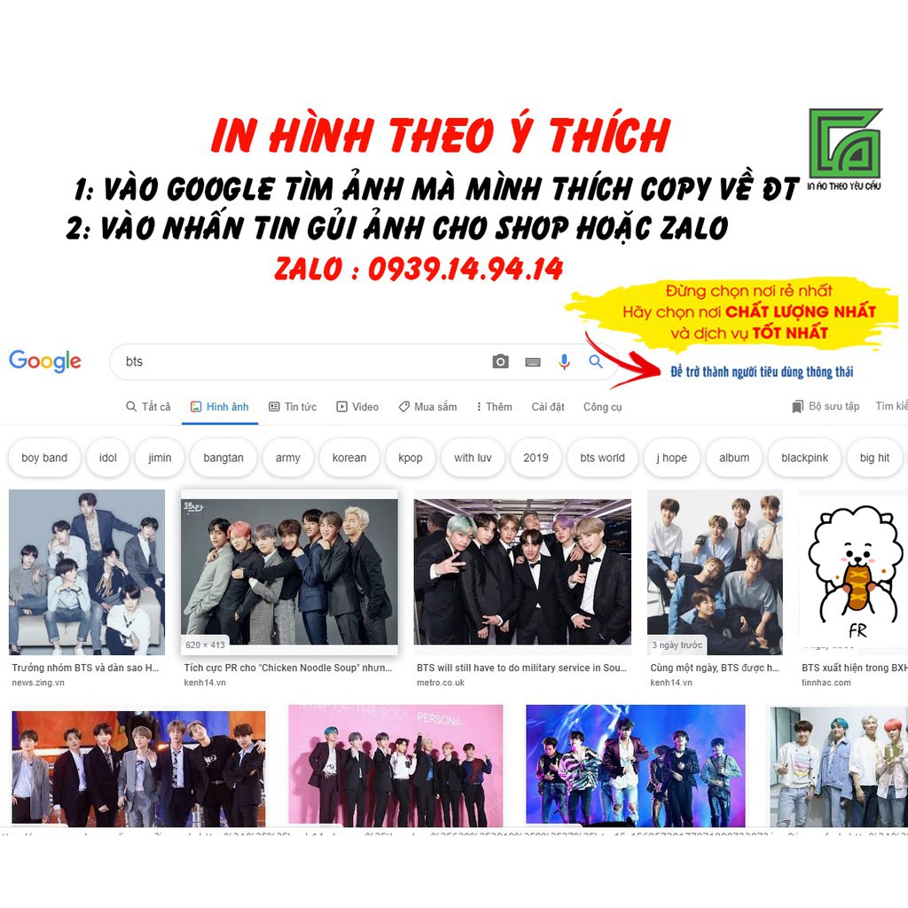 Áo Thun BTS In Theo Yêu Cầu Vải Thái 4 Chiều / shop uy tín