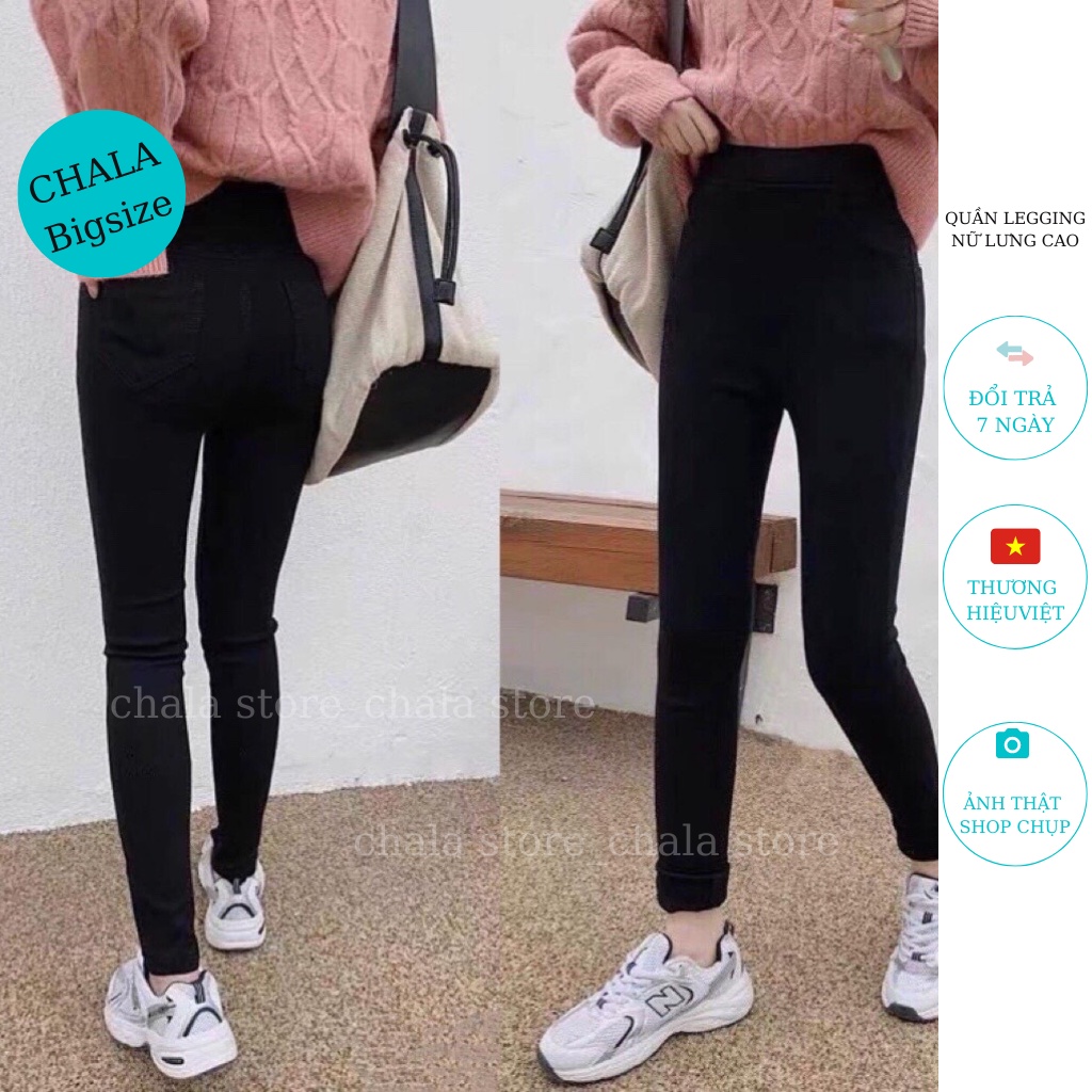 Quần Legging Nữ Lưng Cao Gen Bụng Chala Dáng Dài Nâng Mông Có Túi Trước