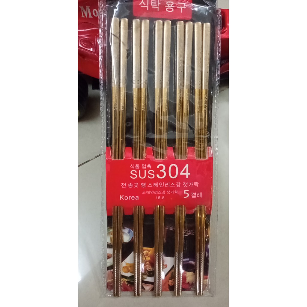 Đũa inox 304 vàng cao cấp, đũa inox chuẩn 18-8