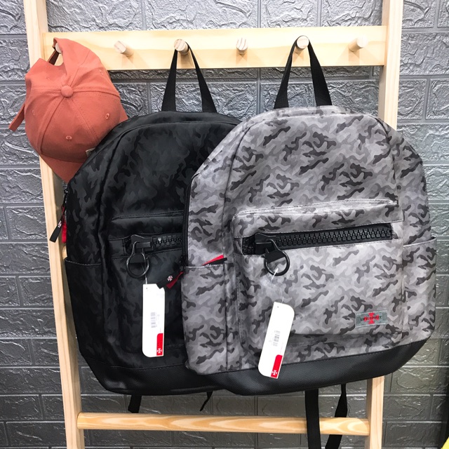 Balo Thái Lan hoạ tiết Life spirit khoá kéo to size lớn  [tặng kèm móc khóa］