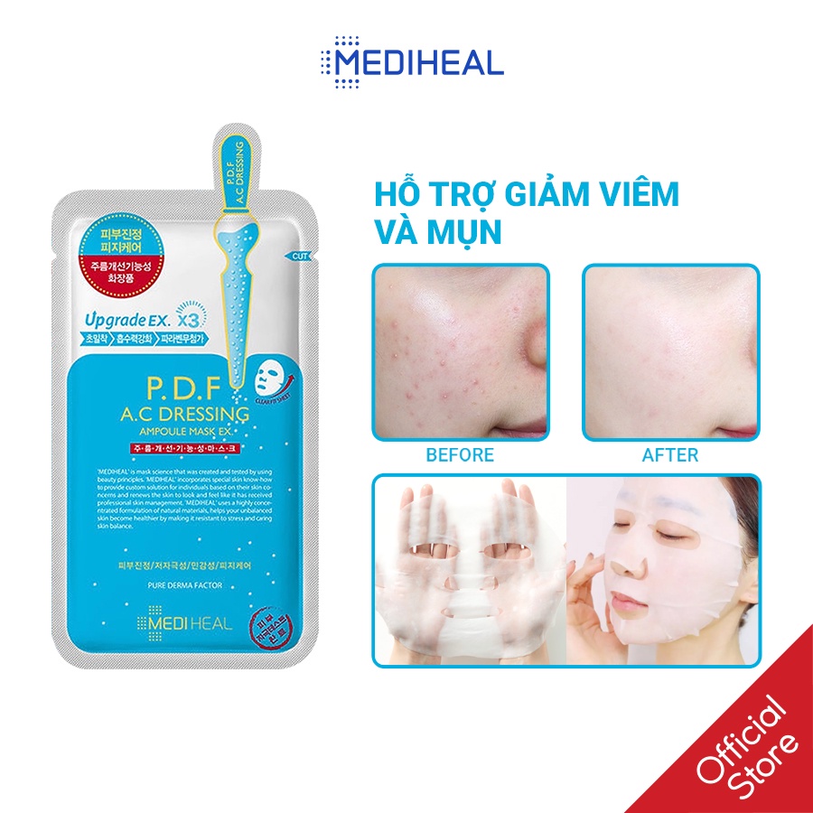 [Nhập mã COSMH22 giảm 8%] Mặt Nạ Làm Dịu Da Dành Cho Da Mụn Mediheal P.D.F AC-Dressing Ampoule Mask Ex 25ml [K7]