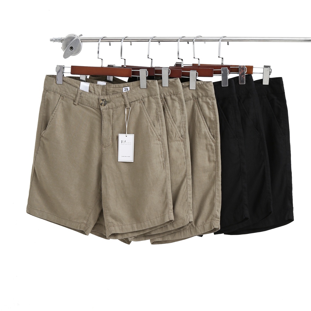 Quần Short nam FLUDIA vải LINEN cao cấp, trẻ trung, lịch lãm, chuẩn form-FLUDIA
