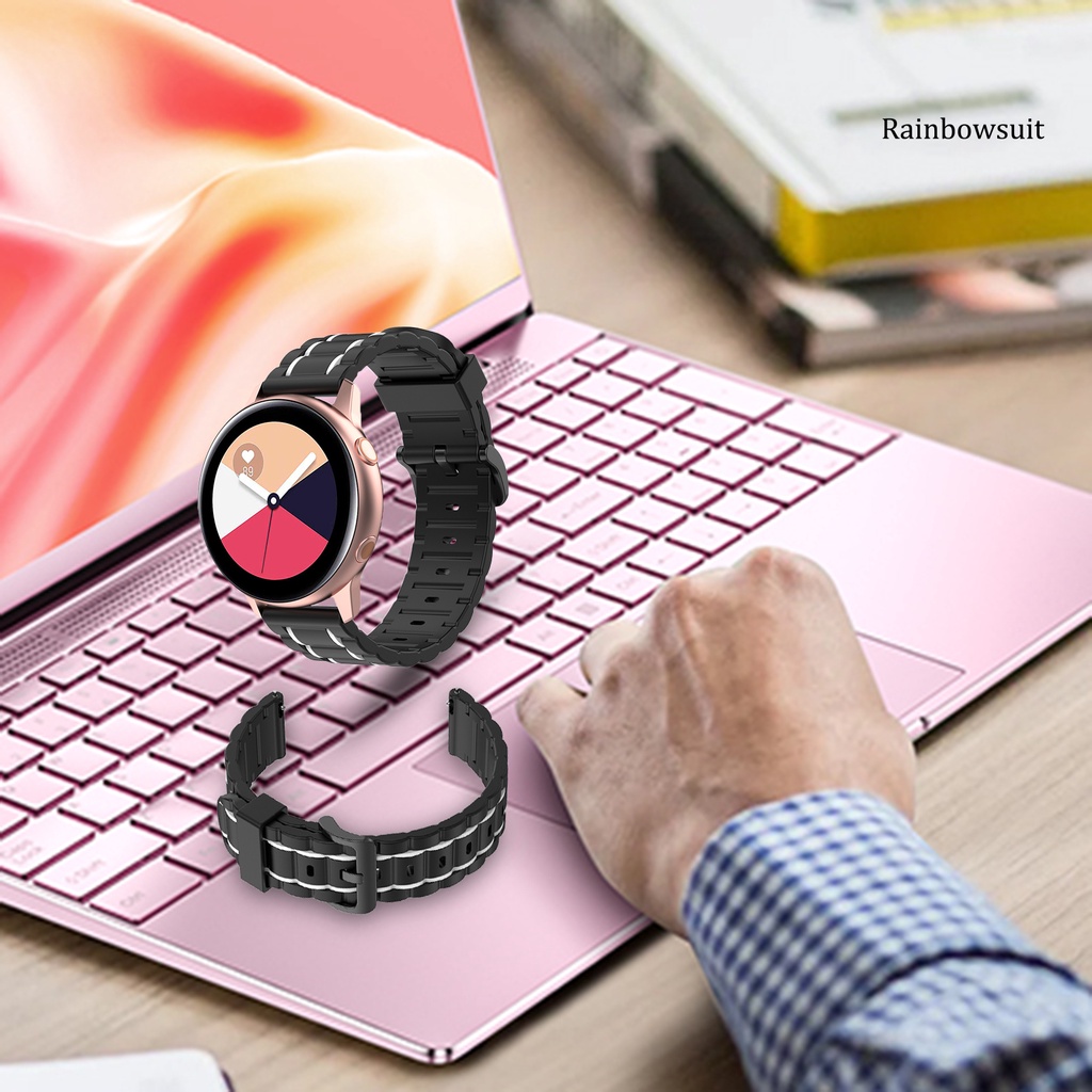 Dây Đeo Đồng Hồ 20mm Bằng Silicon Thân Thiện Với Da Cho Samsung Galaxy Watch 3 41mm 42mm / Watch Active1 2 3 / Gear Sport / S2 Classic