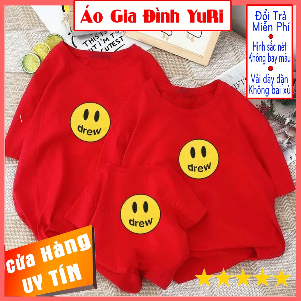 Áo gia đình thun cotton in drew