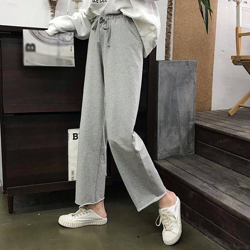 Quần dài ống rộng màu trơn trẻ trung thời trang