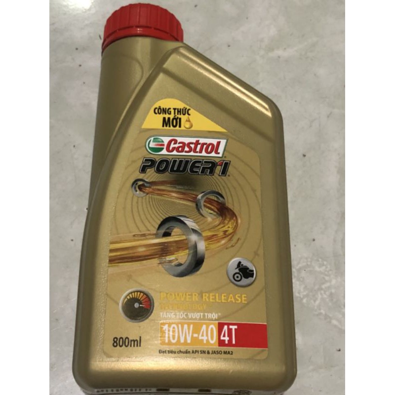 Nhớt Castrol power 1 10W40 loại 800ml xe số