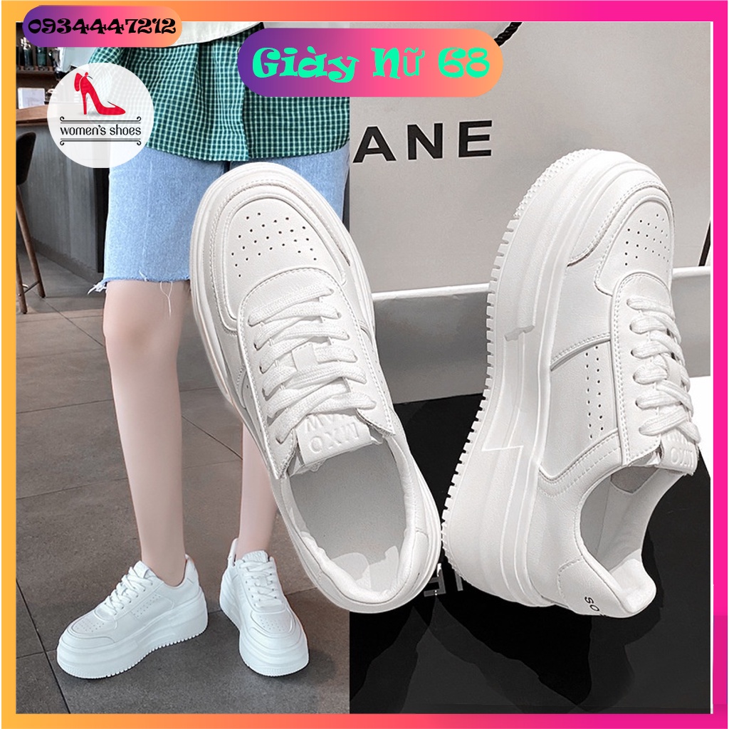 Giày Thể Thao Nữ Độn Đế Full Trắng Thông Hơi......