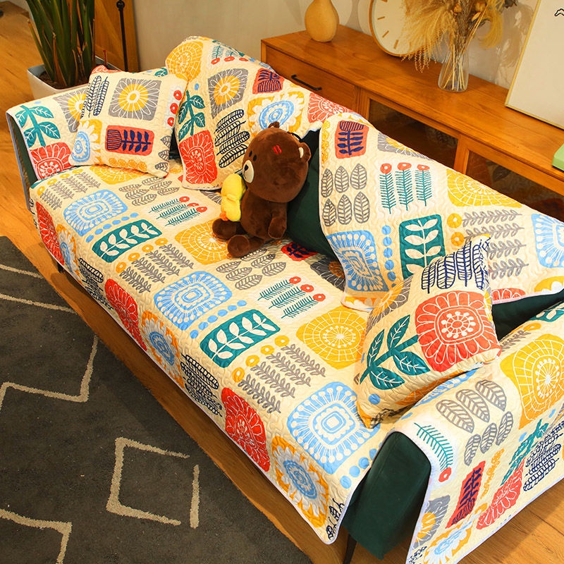 Đệm Sofa Bông Bốn Mùa Đệm Sofa Chống Trượt Phổ Biến Đơn Giản Hiện đại Bảo Vệ Sofa Đệm Đệm Mô Hình Hoạt Hình Vỏ Bọc Sofa