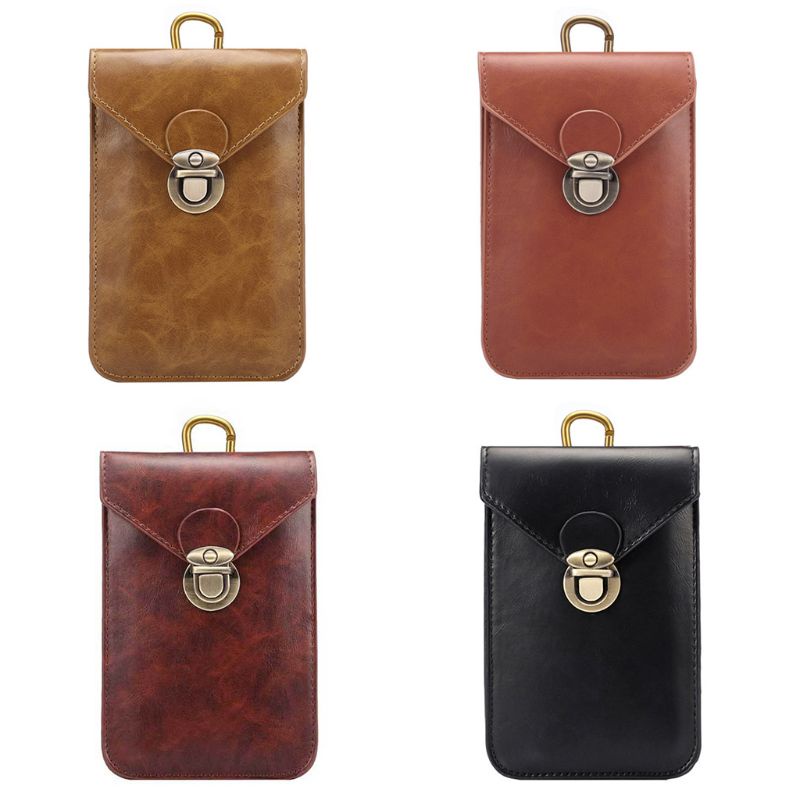 Túi Da Mềm Đeo Hông Đựng Điện Thoại 2 Ngăn Tiện Lợi