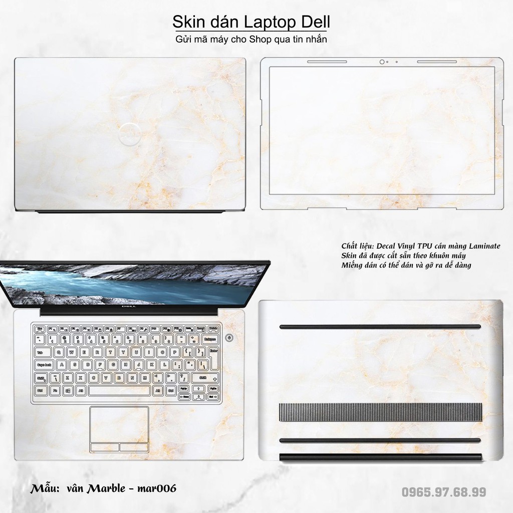 Skin dán Laptop Dell in hình vân Marble (inbox mã máy cho Shop)