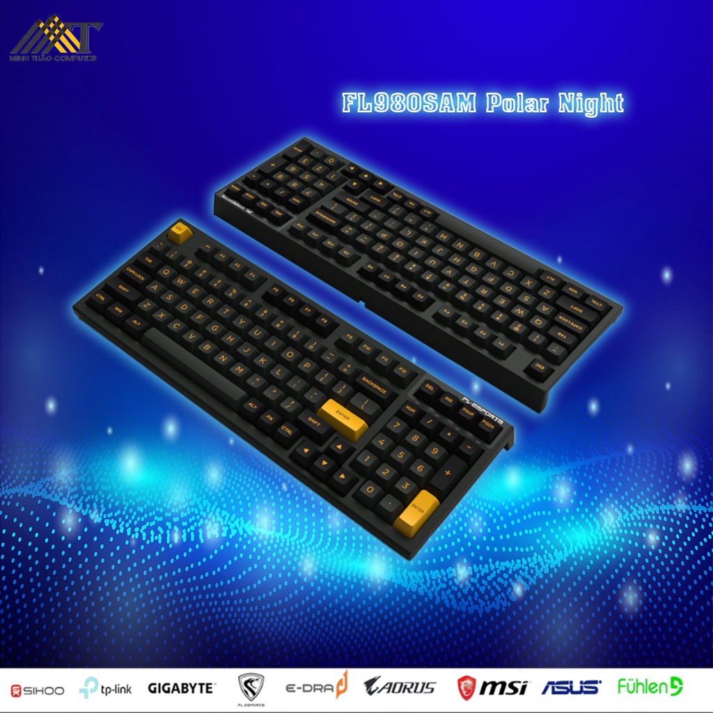 Phím cơ không dây FL-Esports FL980SAM Polar Night RGB/ Bluetooth / Wireless 2.4Ghz / Hotswap