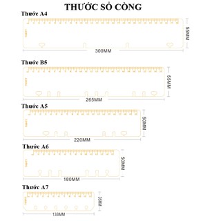 Thước Bookmark 6 lỗ cho sổ còng Planner A5/A6
