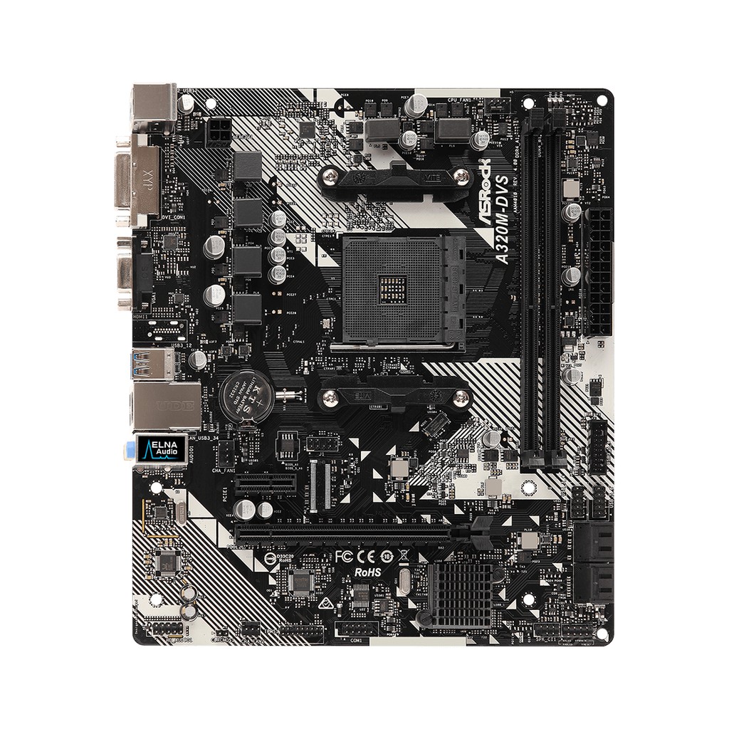 Bảng Mạch Chính Asrock A320M-DVS (Chipset AMD A320/ Socket AM4/ VGA onboard)