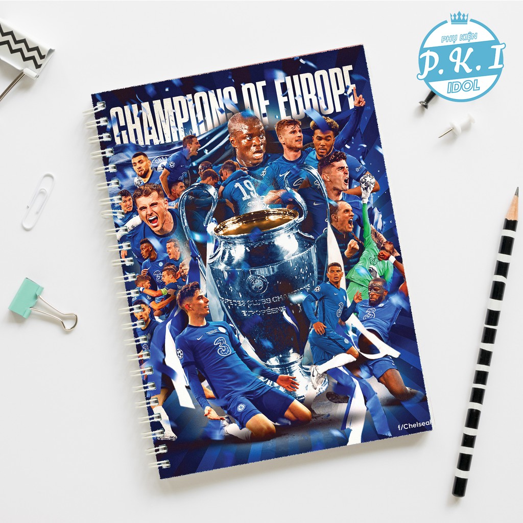 Sổ Còng Notebook In Hình CLB Chelsea Vô Địch Champion League 2020/2021