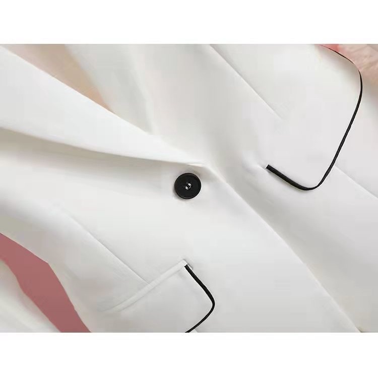 Áo Khoác Vest Nữ Màu Trắng Dáng Ôm Không Sắt Thời Trang
