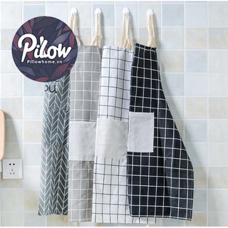 Tạp dề Caro vải Canvas có túi to