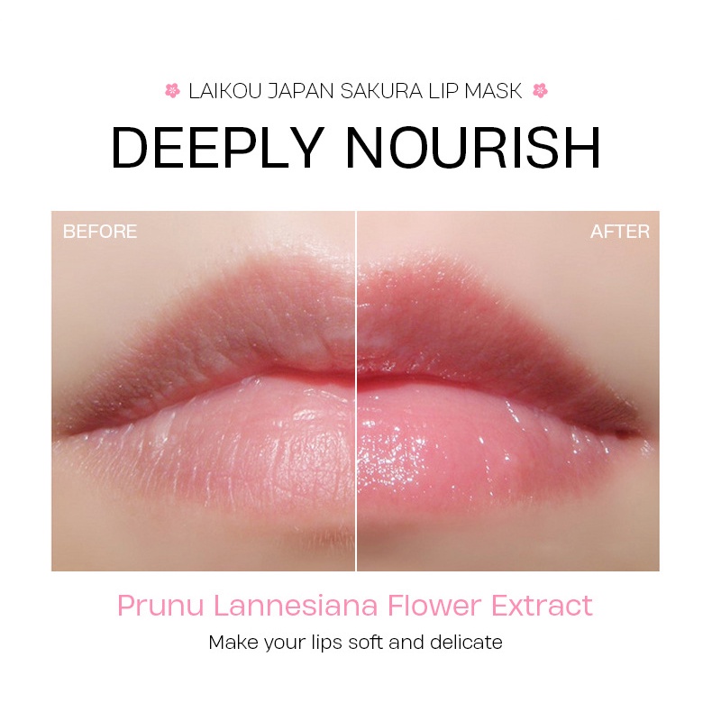 Còn Hàng Laikou Sakura Nạ Môi Bền Dưỡng Môi Giữ Ẩm Dưỡng Sửa Chữa Làm Giảm Tình Trạng Khô Làm Mờ Các Đường Nét Tinh Tế Chăm Sóc Môi cá Tuyết