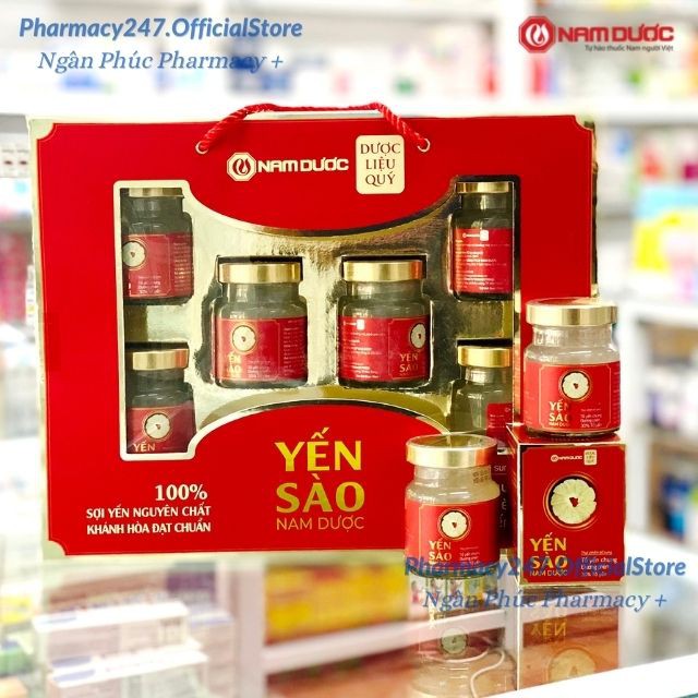 [COMBO Kèm Quà Tặng]Yến Sào Nam Dược ,30% Tổ Yến Khánh Hòa Chưng Đường Phèn Hồng Sâm Đông Trùng , Set 6 Lọ