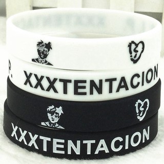 Set 1/2 vòng đeo tay bằng silicon họa tiết rapper Xxxtentacion