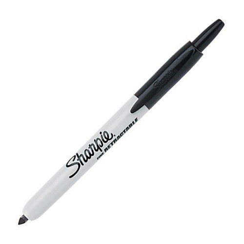 Bút lông dầu ngòi bấm vẽ đa chất liệu Sharpie Retractable Fine - Black (Đen)