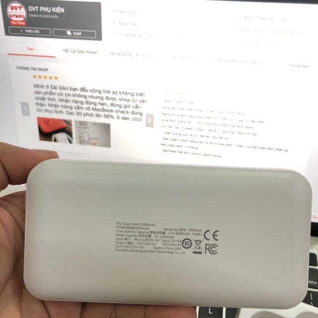 [CHÍNH HÃNG ] SẠC DỰ PHÒNG ROCK P65 POWER BANK 20.000MAH