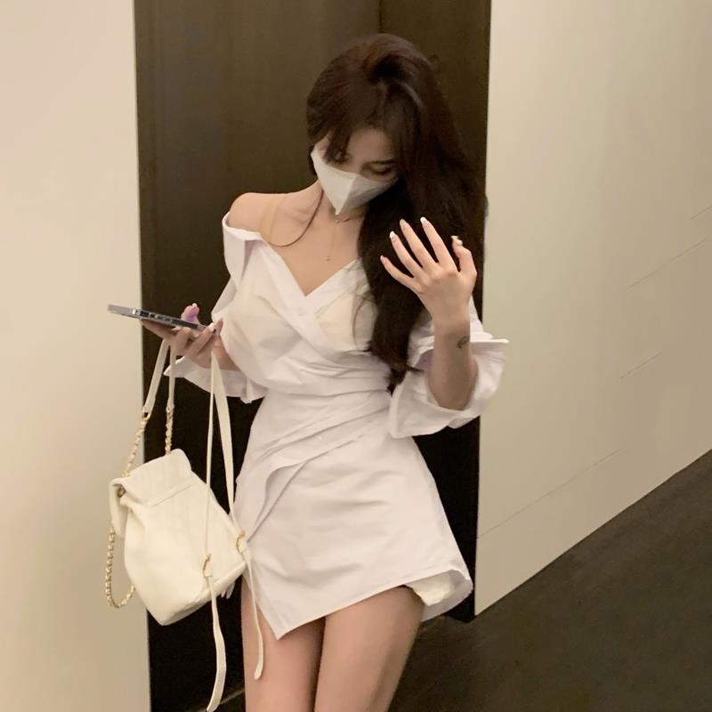 Đầm Sơ Mi Trễ Vai Thời Trang Mùa Hè
