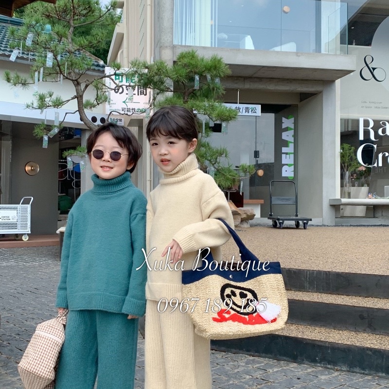 Bộ Quần Áo Len Thiết Kế Hàn Quốc KUMAI KIDS Cao Cấp Cho Bé