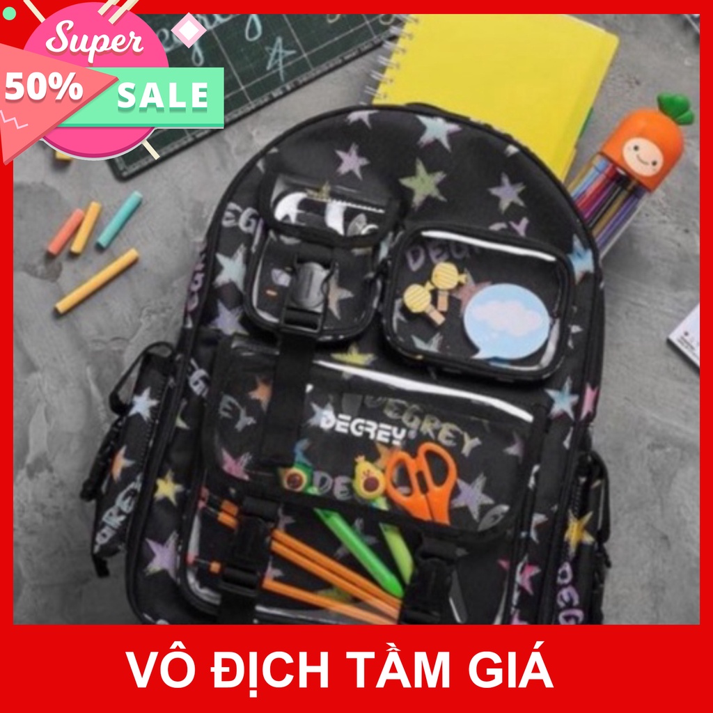 Balo Degrey Hoạ Tiết Chữ | Balo Thời Trang Unisex Chuẩn Cao Cấp ( Tặng Stickers + Giấy Thơm)