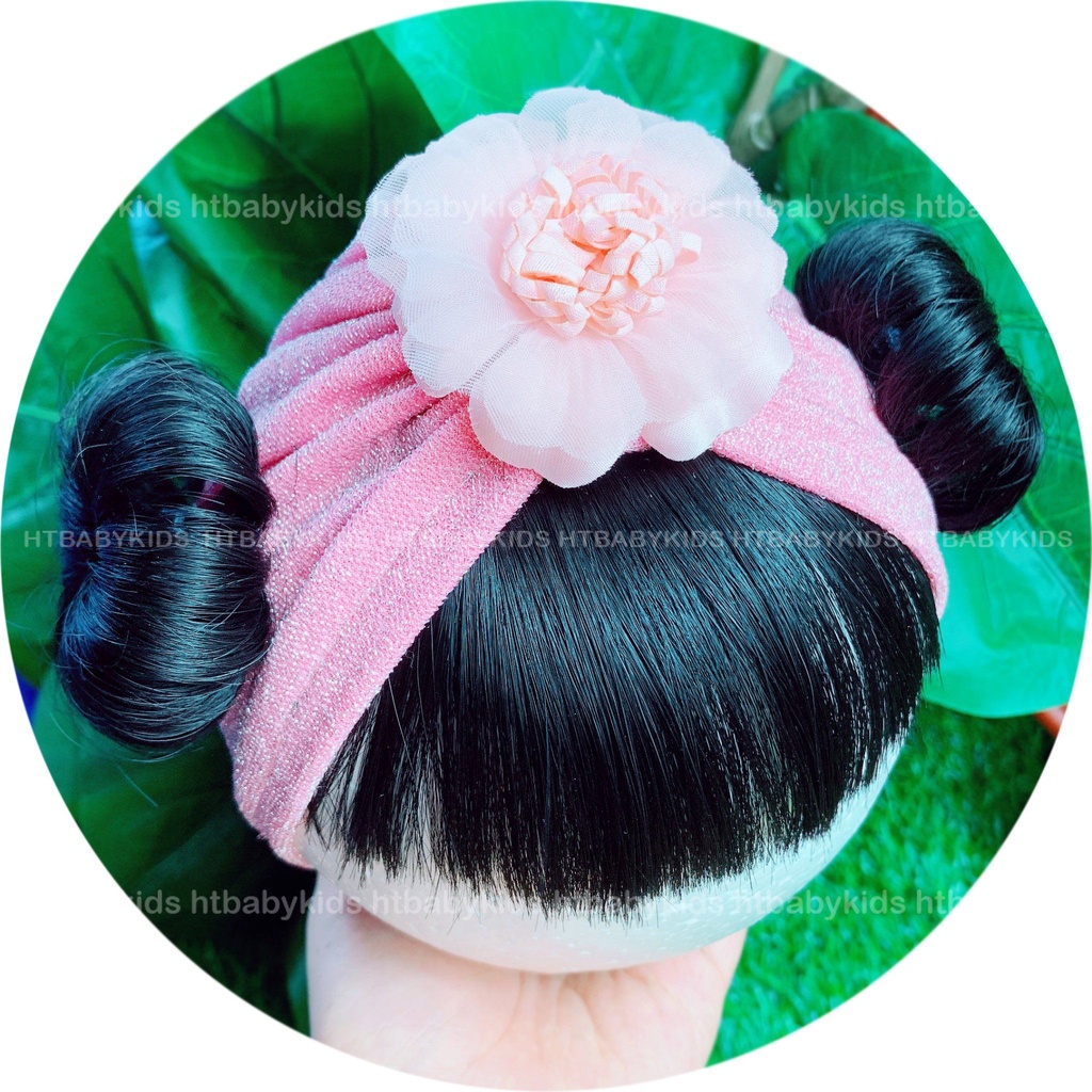 Băng Đô Turban Tóc Hoa Anh Đào Xinh Cho Bé Đi Chơi Tết