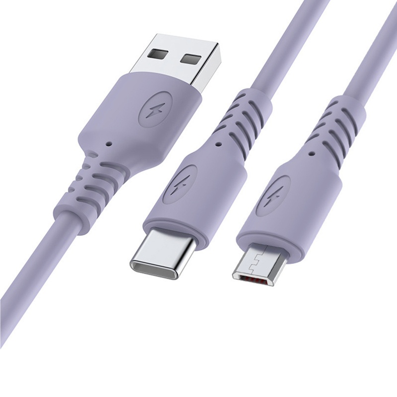 Dây Cáp Sạc Nhanh Hai Cổng Micro USB Type C Cho Điện Thoại